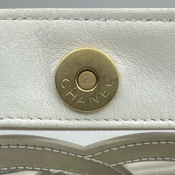 Chanel Vinyl Clear Triple CC Logo Coco Transparent Plastic Tote Shoulder Bag - Picture 10 of 16